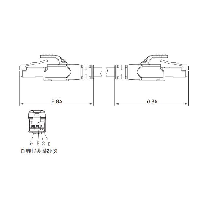 RJ45 Straight male Turn RJ45 straight male、双端预铸PUR柔性电缆、带屏蔽、绿色护套、0C3041-xxx